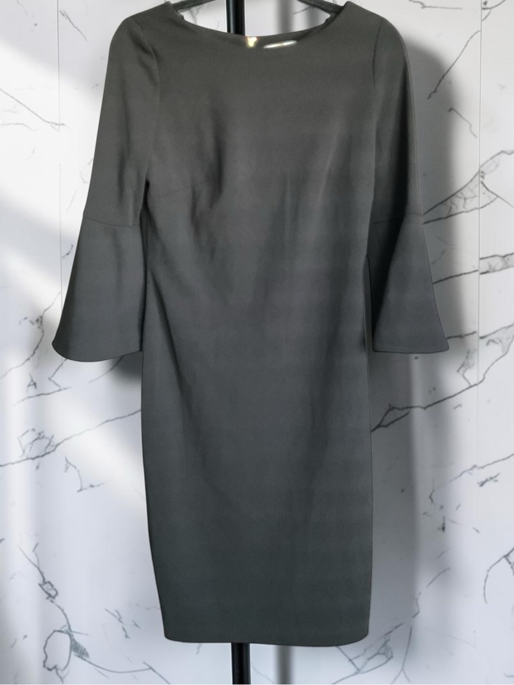 Calvin Klein Bell-Sleeve Sheath Dress, P2P:17.5”, L:38”, NWOT
